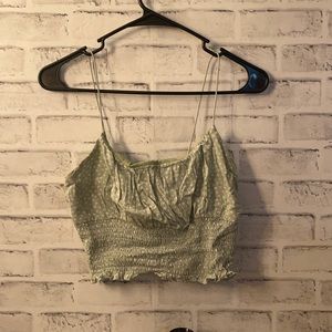 Green floral pacsun tank top